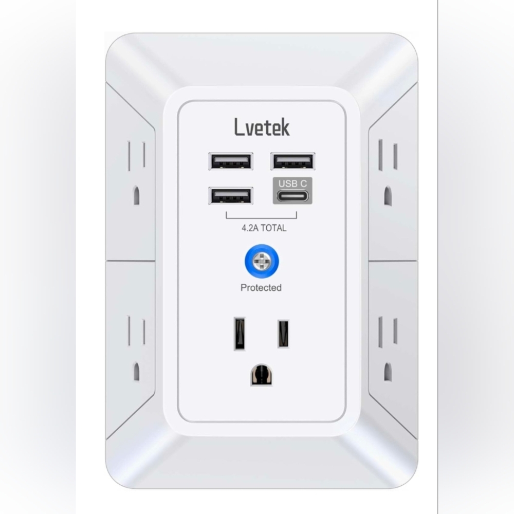 5 Outlet Extender Multi Plug Wall Outlets